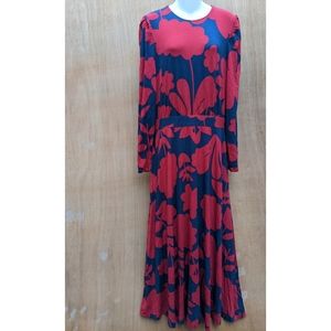 Boden Winter Berry Jersey knit crew neck long sleeve maxi dress 8L